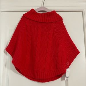 Carters red sweater shawl size 5